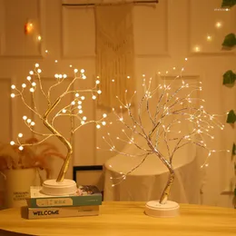 Luci notturne LED luce notturna alberi luminosi lampada mini albero in rame poesie per bambini educativi decorativi per bambini vacanze