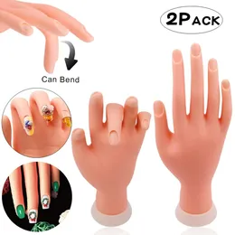 Nail Practice Display Nail Practice Hand Flexible Movable Silicone Soft Plastic Flectional Trainer Nail Model False Hand Manicure Tool For Trainin 230203
