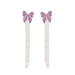 Dangle Chandelier Butterfly Long Tassel Crystal For Women Vintage Jewelry Modern Party Wedding Bridal Accessories Trendy Drop Earr Otea7