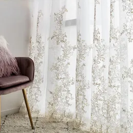 Kurtyna francuska światła luksus haft haftowe pusta pusta gaza koronkowa zasłony ekranowe do salonu sypialnia okna wykuszowe