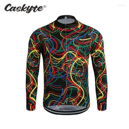 سباق السترات 2023 Pro Team Long Sleeve Caskyte Cycling Jersey Mtb Bike Clothing Wear Autumn Bicycle Clothes Ropa de Ciclismo