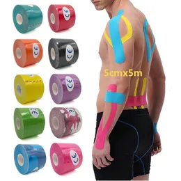 Tornozelo de suporte 5m Lenght Elastic Kinesiology Tape Gym Sports Sports Knee Muscle Protector Fitness Bandage Athletic Recovery 230204