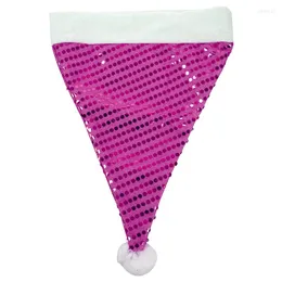 Christmas Decorations Costume Santa Claus Party Hat Adult Kids Family Xmas Cap Gifts Purple