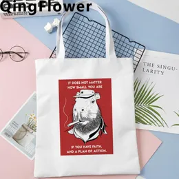 Alışveriş Çantaları Capybara Bag Canvas Alışveriş Eco Eco Jute Yeniden Kullanılabilir EcoBag Reciclaje Sac Tissu