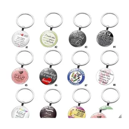 Key Rings Teach Chain Teacher Takes A Hand Opens Mind And Teaches Heart Cabochons Glass Keychains Jewelry Accessories Gift Drop Deliv Otntd