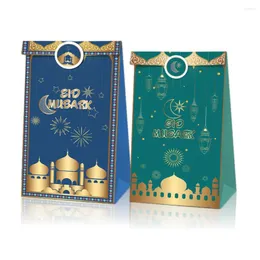 غلاف الهدايا 12pcs عيد الفطرية Gurban Party Candy Biscuits Kraft Paper Bag Ramadan Decoration