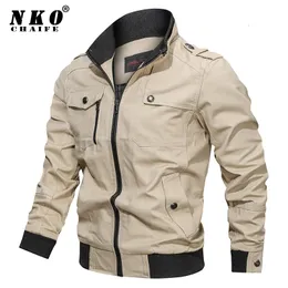 Mens Jaquetas Primavera Outono Moda Slim Bomber Windbreaker Casaco Roupas Táticas Militares Casuais 230203