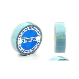 Hair Tools 3Yards Super Tape Blue Double Sided For Extensions Sticky Lace Wig Glue Drop Delivery Products Accessories Dh3Im