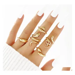 Band Ringe Modeschmuck Knuckle Ring Set Geometrische Schlangen Stapeln Midi Sets 5 Teile/satz Drop Lieferung Dhypc