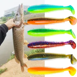 Baits Lures Hedgehog Spikey Shad 80mm 120mm Fishing Soft Lure Sea Cucumber Paddle Grub Worm Silicone Wobbler Cylindrical 230204