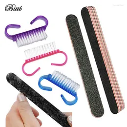 Nagelkonstsatser Bittb Tool Set Cleaning Brush File Buffer Manicure Pedicure Beauty Nails Polering Dual Side Filing Bar