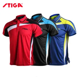 في الهواء الطلق tshirts stiga table tennis ملابس رياضية سريعة الجافة قصيرة الأكمام الرجال ping pong قميص الريشة رياضة الرياضة 230204