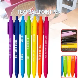 Ballpoint Pens 11pcs Funny Ballpoint Pens Colorful Complaining Quotes Pen for Student Gift Homeery Office Signature MultiFunction Pen 230203