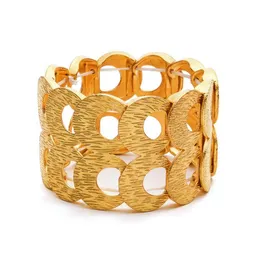 Bangle Trendy Gold/Silver Color Bracelets Wide Bracets