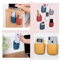 Storage Boxes Wall Mounted Box Remote Control Organizer Case For Air Conditioner TV Mobile Phone Plug Holder Stand Rack