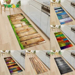 Carpet Kitchen Rug Bedroom Living Room Entrance DoorMat Hallway Balcony Wood Pattern Floor for Home Decor AntiSlip Long 230204