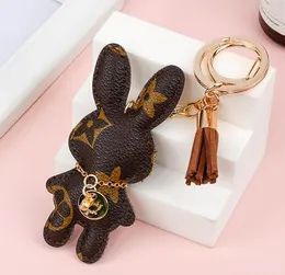 Luxury Rabbit Presbyopia Bag Car Keychain Pendant Charm Jewelry Key Ring Holder Women Men Gifts Fashion PU Leather Animal Key Chain