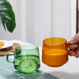 Tassen 2023 Bunte Kaffeetasse Hohe Borosilikatglas Tasse Tee Saft Milch Wasser Langlebige Caneca Tazas Hitzebeständig