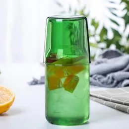 Weingläser transparent Wasser Carafe Glaskaltflasche mit Becher Trinkkrug für Milchgetränke Tee