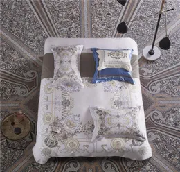 寝具セット4ピース羽毛布団カバーベッドシートと枕カバーキングサイズ100Sエジプトの綿のリネンクーヴルラクスダブルダブル