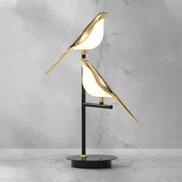 Tischlampen Moderne LED Lampe Schreibtisch Lichter Elster Vogel Modell Lesen Innenbeleuchtung Studie Schlafzimmer Nachttisch Wohnzimmer Home DecorTable