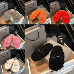 2023Top Quality Fashion Designer Luxury Womens Slippers Ladies Winter Wool Slides Fur Fluffy Furry Warm letters Sandals Comfortable Fuzzy Girl Flip Flop Slipper