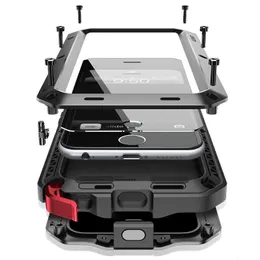 Tungt vattent￤t st￶ts￤ker tuff rustningsmetallfodral inbyggd sk￤rmskydd 360 Fullt kroppsskyddsskydd f￶r iPhone 14 13 12 Mini 11 Pro Max 8 7 6 Plus