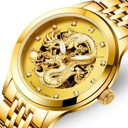 Armbanduhren Automatische Tourbillon Mechanical Watches Dragon Stahlgürtel Washstoffwache Hollow Business SL602