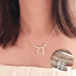 Подвесные ожерелья Fengli Custom Personality Ожерелье из нержавеющей стали для любовника романтический подарок ее сестра День святого Валентина Кокер