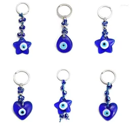 Figuras decorativas Y1QB Keychain Blue Eye Bead Chain Chain Hang Charm Pingente Ornament for Bolsa Backpack School School Decor Gift