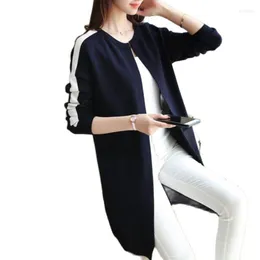 Malhas femininas 2023 Ladies Fashion Sweater Coat Women Cardigan Korea Edition Long Knitting Gilet Femme Manche Longue