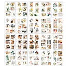 Gift Wrap Handbook 20 Sheets Vintage Botanical Stickers Aesthetic Flowers Hand Account Material Decorative Stationery Sticker