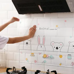 Wallpapers Cute Cartoon Stickers High Temperature And Oilproof Paste Self-Adhesive Foil Wallpaper Ceramic Tile Cabinet Kitchen Accessories