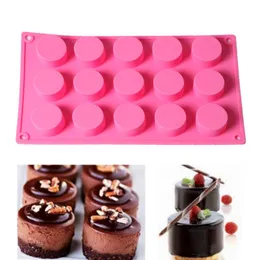 Cake Tools Pudding Mousse Dessert Silicone Mold 15 Runds Ice Soap Fondant Chocolate Cookie Diy Mold Bakeware Baking Baking