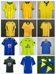 Brasil Camisa de futebol 2002 2004 2006 2010 Retro fotbollströjor Vintage Maillot Klassisk fotbollströja #9 RONALDO #10 RIVALDO #11 RONALDINHO 1957 1988 1994 1998 2000