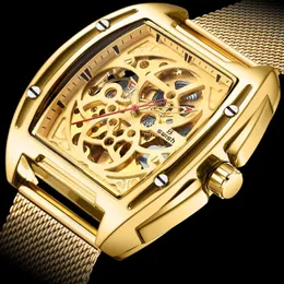 Armbandsur Swish Automatic Watch Men Top Golden Mechanical Watches Fashion Waterproof Steel Hollow Designer Relogio Masculino