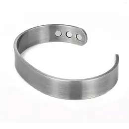 Bangle nantii unisex rostfritt stål magnetisk charm 6st magneter armband bioläkning silver pläterad smycken smärta lindring