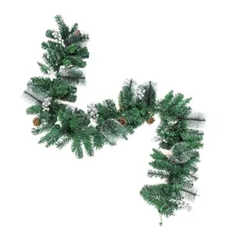 Christmas Decorations Pre-lit Artificial Garland With Mixed Decors And Lights Wreath Pinecones Snowflakes Berries ElkChristmas