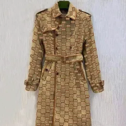 Kvinnors dike rockar Autumn Womens Trench Coats Designer Luxury Women Windbreaker Body Letter Print Jacket Lous Belt Coat Female Long Trenchs A368
