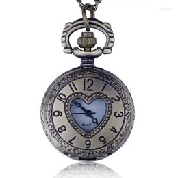 Orologi da tasca Orologio al quarzo a cuore cavo Collana da donna con ciondolo con regalo grazioso di lusso di alta qualità Chian CF1109