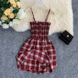 Женские комбинезоны Dompers Rompers Retro Plaid Коммунальный костюм Женщины одинокая грудь Seaside Seaside Beach Summer Sexy Play -Suits F151