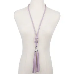 Collane con ciondolo Fatte a mano Catena a collo lungo Collane con ciondolo nappa Boho Chic Nappe con cordoncino viola per gioielli Goth Collana estetica da donna Regalo G230206