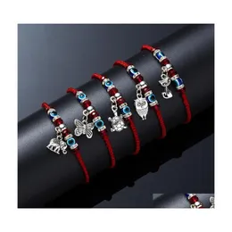 Charm Bracelets Lucky Red String Bracelet Blue Turkish Evil Eye For Women Men Handmade Friendship Jewelry Gifts C3 Drop Delivery Dhyoe