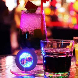 3M klisterm￤rken LED -dalar f￶r drycker Novelbelysning LEDS Bar Coaster Bottle Light Sticker Perfect Partys Wedding Bars (Blue) Usalight