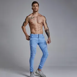 Spodnie męskie dżinsowe spodnie myte skrawki Tkanina Wysokiej jakości Slim Business Casual