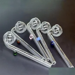 Smoking Pipes Australia 100 Safe Delivery 14Cm Logo Oil Burner Big Glass Tube Nails Pipe Colourf Drop Home Garden Household Sundries Dhg9S