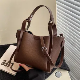 Evening Bags Fashion PU Leather Handbag Women Shoulder 2023 Autumn Casual Tote With Long Straps Ladies Purses And Handbags Bolso Mujer