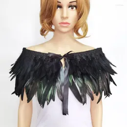 Scarves Gothic Rooster Feather Shawl Shrug Collar Bridal Bridesmaid Wedding Cape Wrap Evening Fancy Dress Party Props Carnival