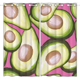 Tenda Hommomh Tende oscuranti (2 pannelli) Asola superiore Pittura a olio Modello di frutta verde avocado