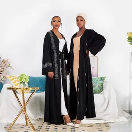 두바이 소녀 패션에 대한 긴 민족 의류 우아한 무슬림 순수 색상 네일 비드 중동 대기 로브 드레스 LR366ISLAMIC